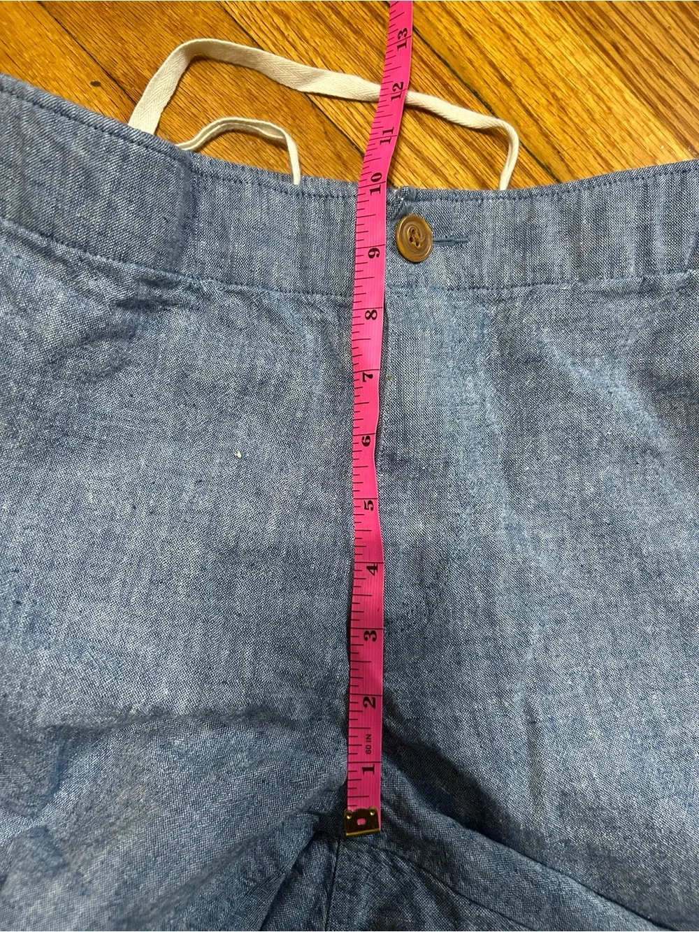 GAP Men’s  Chambray Like Linen Cotton Blend Blue Joggers Medium